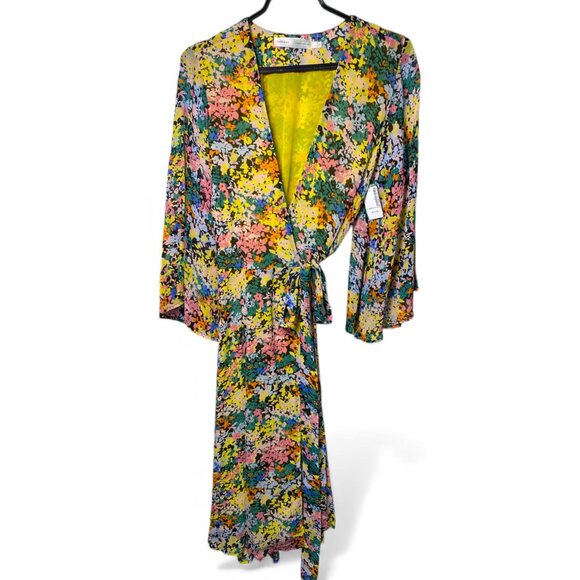 NWT SIMON'S INWEAR FLORAL WRAP DRESS PARTY CASUAL BEACHCORE, 6 - Picture 1 of 8